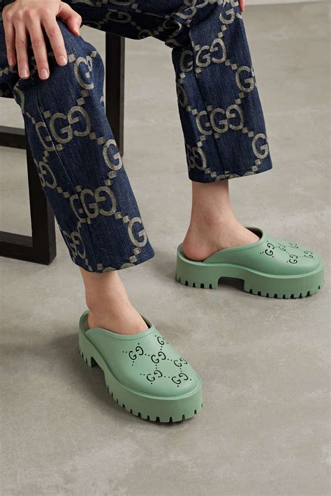 rubber gucci mules|gucci rubber platform mules.